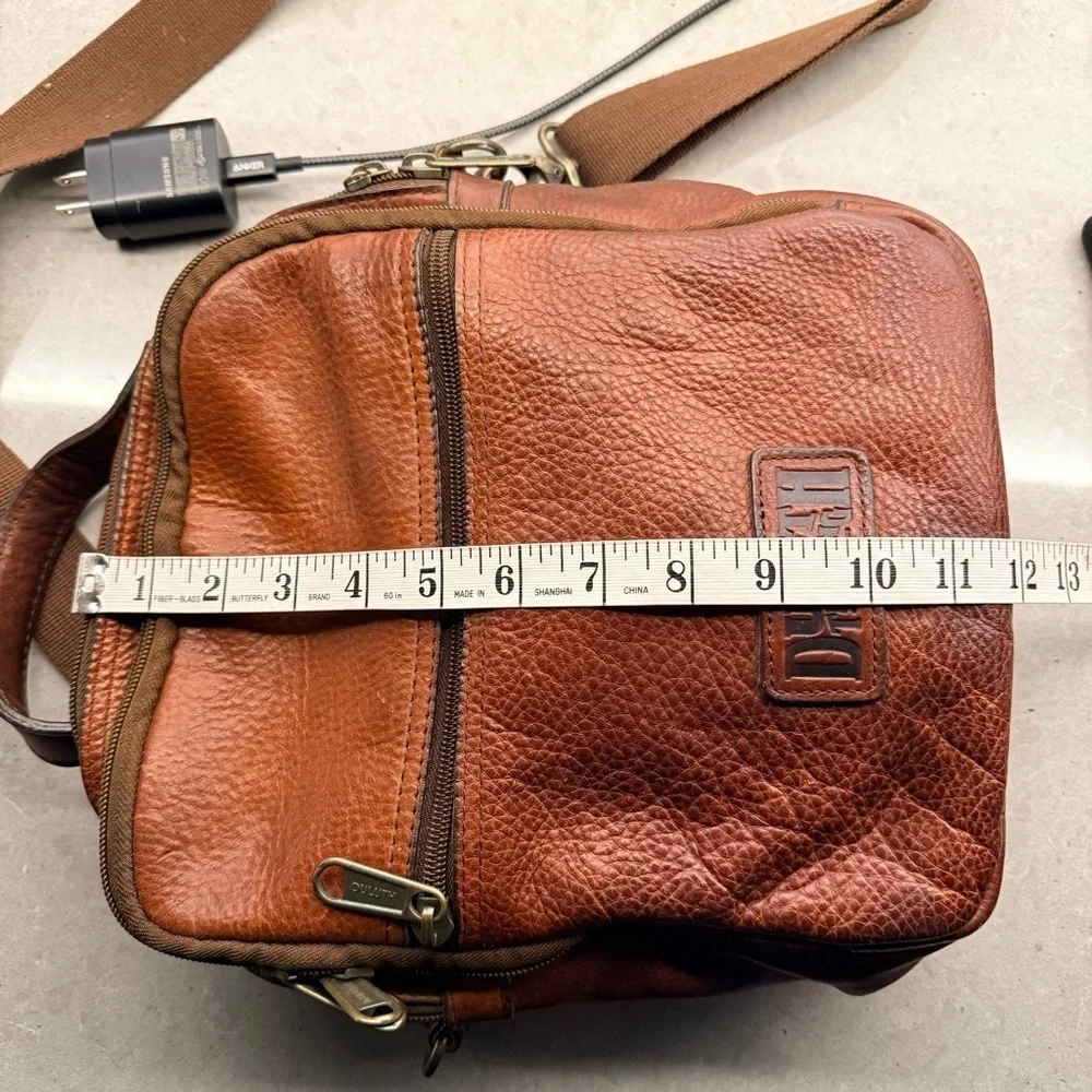 Duluth Trading Co. Lifetime Brown Leather  Crossbody or Shoulder Travel Bag